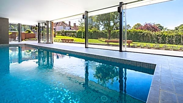 Inside view of an indoor pool house