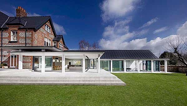 Pool extension attached to a house